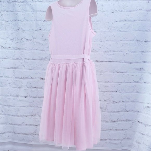 Crew Cuts Girls Pastel Pink Sleeveless Tulle Knit Summer A Line Dress Size 10 - Picture 2 of 15